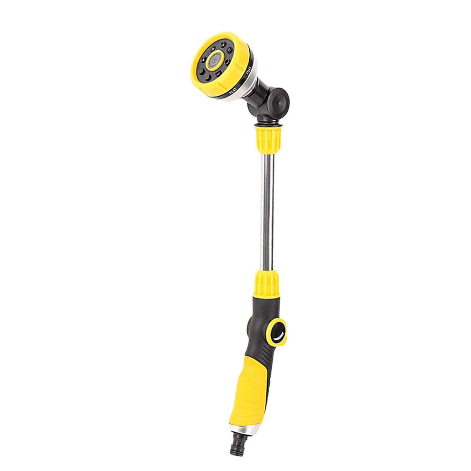 simhoa Long Hose Nozzle Sprayer 18.70'' Portable Plant Watering Rotating Head Hose for Shrubs Flower Bed Vegetables Porch yellow