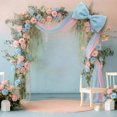thumbnail image 4 of Lazo gigante decorativo de 39x59 pulgadas, lazo grande de cinta de tul con nudo para fiestas, bodas, cumpleaños, decoración de pared, puerta, decoración para baby shower y envoltura de regalos., 4 of 7