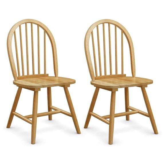 Wood Dining Chairs Set of 2, Windsor Chairs, Solid Wood, Farmhouse Style