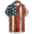 thumbnail image 4 of Mens Patriotic T Shirt American Flags Printing Vintage Tops Collared T-Shirt Button Down Blouse Short Sleeve Shirts Dressy Casual Blouses Fourth of July 1776, 4 of 4