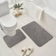 thumbnail image 1 of Juego de 2 Tapetes de Baño | Tapetes Antideslizantes y Absorbentes | Tapetes para Inodoro En Forma de U y Rectangulares | Alfombra de Color Sólido Antimanchas | Rosa, Gris, Café, Marrón, Beige, 1 of 6