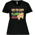 thumbnail image 3 of Inktastic Save the Earth. Its the Only Planet with Pizza. Women's Plus Size T-Shirt, 3 of 5