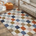 thumbnail image 3 of BERTHMEER 5'x8' Shag Area Rugs for Living Room Bedroom Dinning Room Fluffy Checkered Soft Modern Geometric Plush Washable Colorful Rugs Carpets, Multicolor, 3 of 8