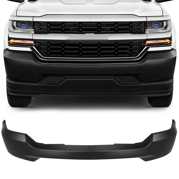 ECCPP Front Bumper Black without Fog Light Holes Fits For 2016-2018 for Chevrolet Silverado 1500,2019 for Chevrolet Silverado 1500 LD