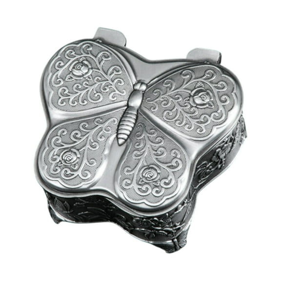 LanSuare Jewelry Box with Lid, Butterfly Shape Metal Storage Case, Multi-Layer Gift Organizer for Rings, Necklaces, Bracelet Collections