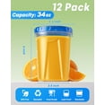 thumbnail image 2 of MetalM - 12 Pack-34oz Freezer Storage Containers, Plastic Food Storage Containers with Twist Top Lids, BPA Free and Reusable Soup Containers with Lid, Microwave and Dishwasher Safe, 2 of 14