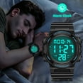 thumbnail image 6 of Men's Digital Sports Watch With Stopwatch/Alarm/Dual Time/ LED Backlight Outdoor Sports Waterproof Watch PU Strap Gifts for Man Christmas Gifts, 6 of 9