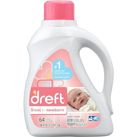 Dreft Stage 1: Newborn Liquid Laundry Detergent, 64 Loads 100 fl oz