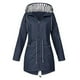 thumbnail image 1 of ICHUANYI Clearance Women Solid Rain Jacket Outdoor Hooded Raincoat Windproof Top(Navy, M) ICHUANYI WER2023081510007, 1 of 3
