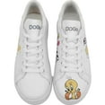 thumbnail image 2 of DOGO White Sneakers for Women - Handmade Women's Fashion Sneakers, Vegan Leather and Unique Design, Comfortable Shoes for Women, Ace Sneakers Tweety and Sylvester Design, Size 10.5, 2 of 5