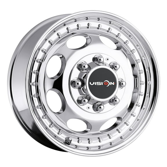 17x6.5 Vision 181 Hauler Dually Front Chrome Wheel 8x200 (121.35mm)