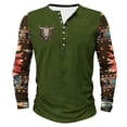 thumbnail image 3 of DDAPJ pyju Long Sleeve Henley Shirts for Men Big and Tall Western Aztec Tribal Graphic Tee Shirts Ethnic Style Printed Button T-shirt Slim Casual Hipster Tops Green M, 3 of 5