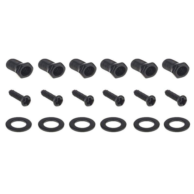 24 Pieces Guitar String Tuning Pegs Keys 3 Left 3 Right Guitar Machine Heads Knobs with Strap Button Locks Picks (Black)