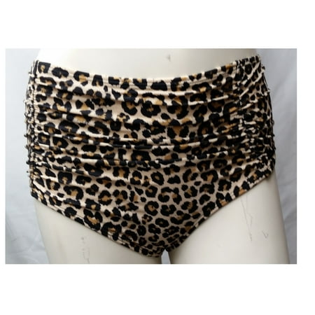 Leopard Side Tie Bottom - Xhilaration Women's High Waist Bikini Bottom, Leopard Print, Small