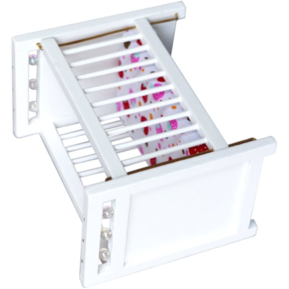 Sinyiin Cute Educational Dollhouses Miniatures Wood Crib Toy Pretend Play Toy