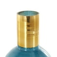 thumbnail image 4 of DecMode 8",9",8"H Geometric Tinted Blue Glass Vase with Gold Rim and Varying Shapes, Set of 3, 4 of 9