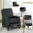 thumbnail image 4 of CHITA Recliner Chairs for Adults Single Sofa Chair for Living Room Faux Leather Push Back Recliner,Black, 4 of 12