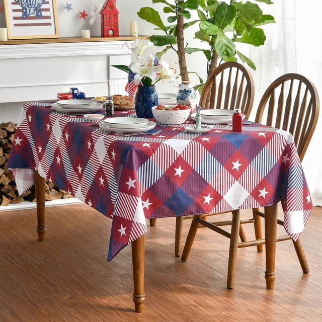 Living Room Decor,Patriotic Table Runner Holiday Party Tablecloth for Kitchen Dining Living Room Fireplace Cabinet Decor