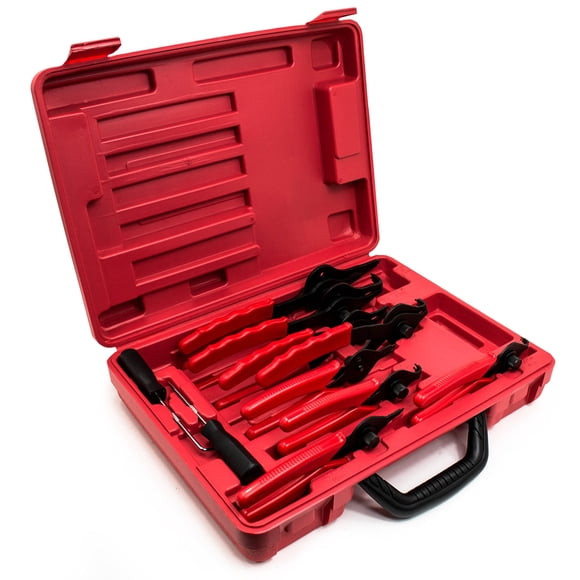 Bastex 11 piece Internal External Plier Set for Retaining Snap Ring and Circlip Removal Tools for Automobiles Lawnmowers and Farm Equipment Maintenance. Easy Push nut E Spiral an Split ring Removal.