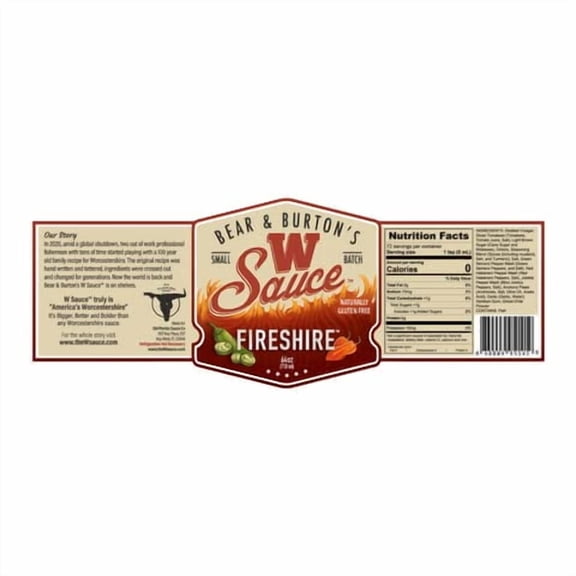 Bear & Burton's W Sauce, 64oz Jug (Fireshire)