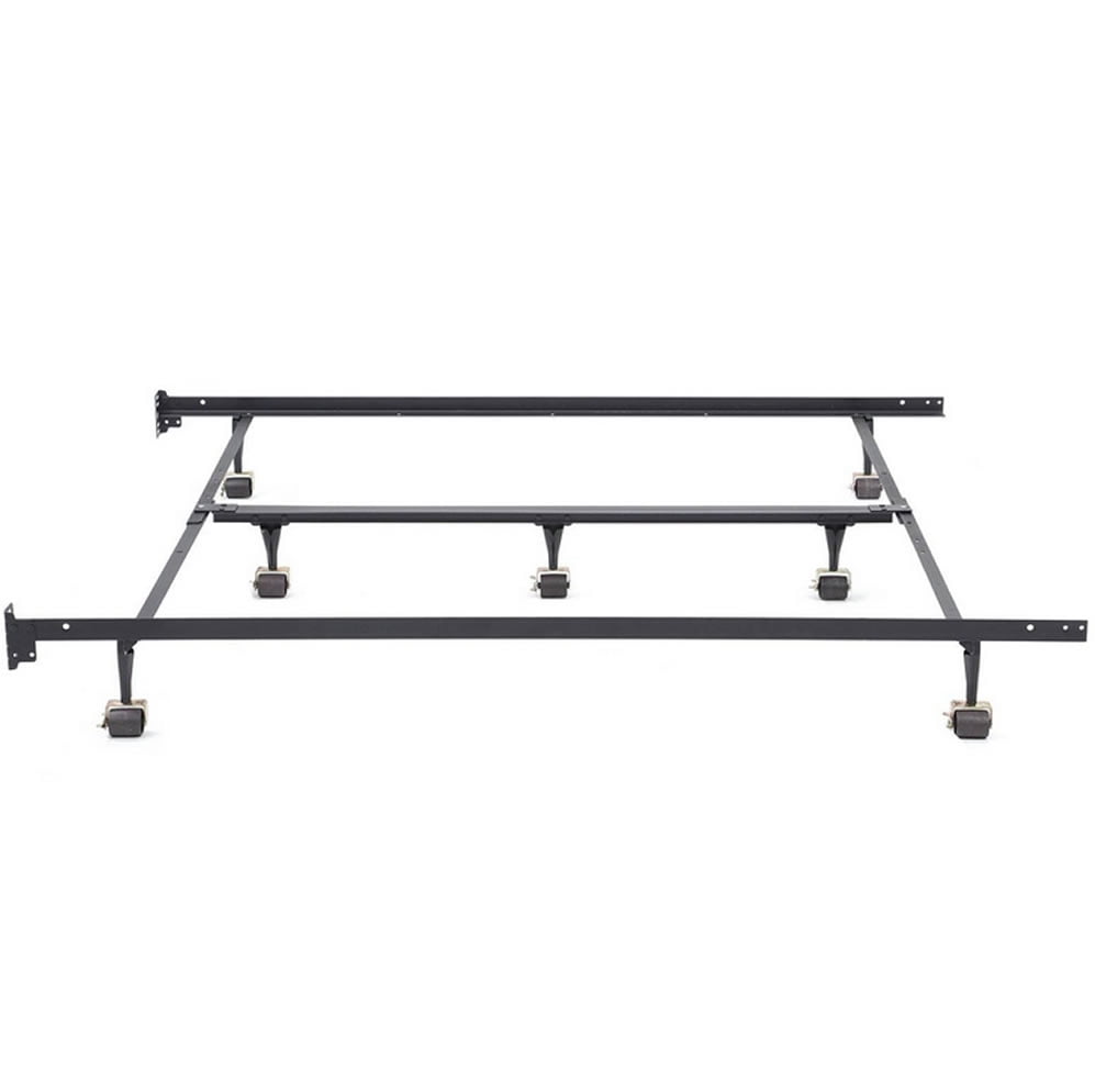 Twin Full Queen King Universal Bed Frame with Headboard Brackets and 7 Casters