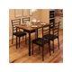 thumbnail image 2 of 4 - person 5 - piece dining mesa set - moderno metal frame, wood tabletop, perfect para small spaces, includes 1 mesa y 4 sillas para kitchen, dinette, o breakfast nook, 2 of 9