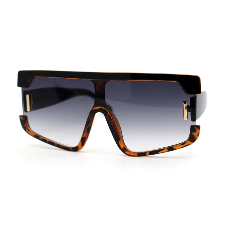 NWT Vintage 80\'s Plastic Lady Fashion Sunglasses (Black/Smoke) Womens 80s Flat Top Thick Plastic Shield Sunglasses Black  main image 4