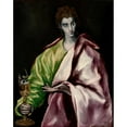 thumbnail image 2 of El Greco (Domenikos Theotokopoulos) 12x14 Black Ornate Wood Framed Double Matted Museum Art Print Titled: Saint John the Evangelist (1610-1614), 2 of 5