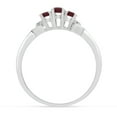 thumbnail image 5 of 14k White Gold Oval Garnet And Diamond Three Stone Ring, 5 of 6