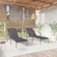 thumbnail image 1 of vidaXL Sun Loungers 2 pcs with Table Poly Rattan Grey, 1 of 5