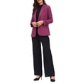 thumbnail image 2 of BLAZER CHIC para Mujeres con Solapa Notch, Manga Larga, de Un Solo Botón, Chaquetas de Trabajo, Color Púrpura, 2 of 6