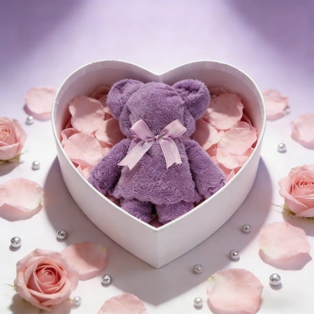 AYktou Valentine s Day Bear Doll Hand Towels 13.7×29.5 Inch Drying Cloth Kitchen Towels Cute Bear Valentines Decorations Tea Towel for Wiping Face Cooking Baking Anniversary Wedding Towels Gift