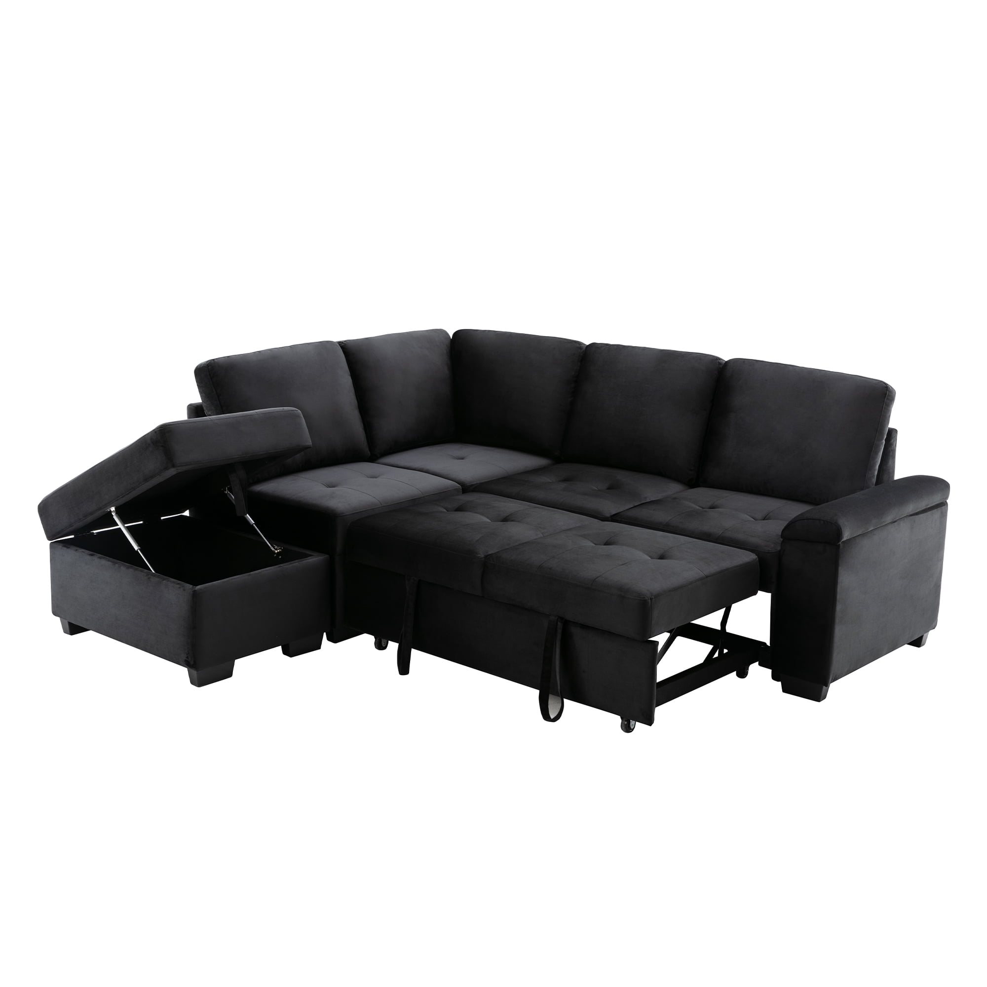 YASBED 86" Sleeper Sectional Sofa, LShape Corner Couch SofaBed with