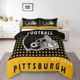 thumbnail image 2 of Football Bedding Sets Football City Comforter Set American Football Lover Bedding Comforter Sets Gifts,Sports Game Down Comforter Football Team Duvet Set King (Pittsburgh), 2 of 7
