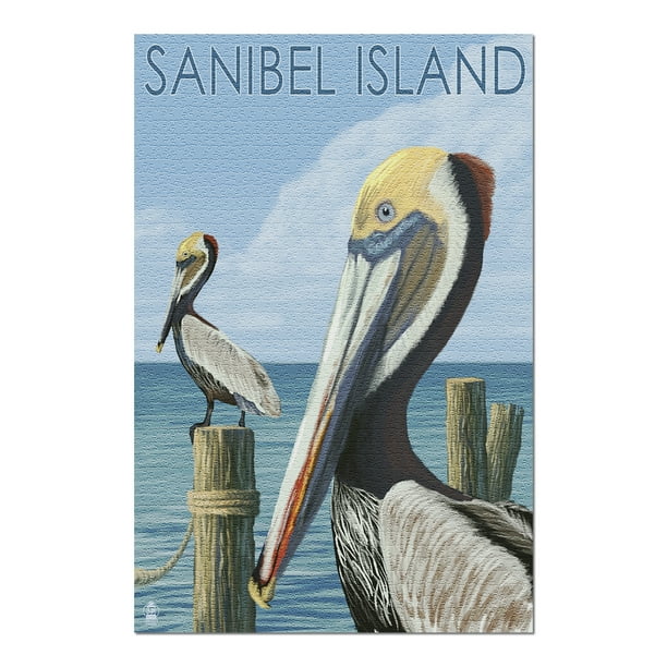 Sanibel Island, Florida Pelican (20x30 Premium 1000 Piece Jigsaw