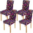 thumbnail image 1 of POGLIP Little Flowers Stretch Chair Cover Protector Seat Slipcover for Dining Room Hotel Wedding Party Set of 4, 1 of 5