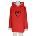 thumbnail image 7 of Horkkom Fleece Hoodie Women Winter Pullover Soft Long Hoodies Heart Print Warm Sweatshirts L, 7 of 7