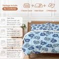 thumbnail image 5 of Blue Gradient Peony Flower Duvet Cover Set Full Size, Country Floral Blue Wood Grain 4 Piece Bedding Set with Zipper Closure & Corner Ties Soft Breathable Comforter Cover for Bedroom, 5 of 9