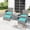 Gray Wicker&green Cushion, variant on 5 Pieces Outdoor Patio Furniture Set with Table&Ottoman Outdoor Furniture Patio Set Bistro Wicker Patio Set (Brown Wicker&Khaki Cushion)