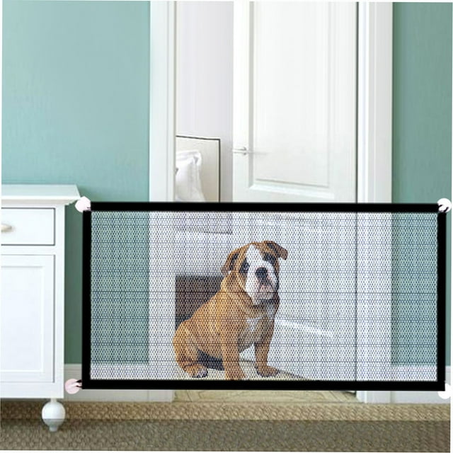 Dog Safety Gate Pet Mesh Fence Portable Folding Safety Gate Install Anywhere 180*72CM