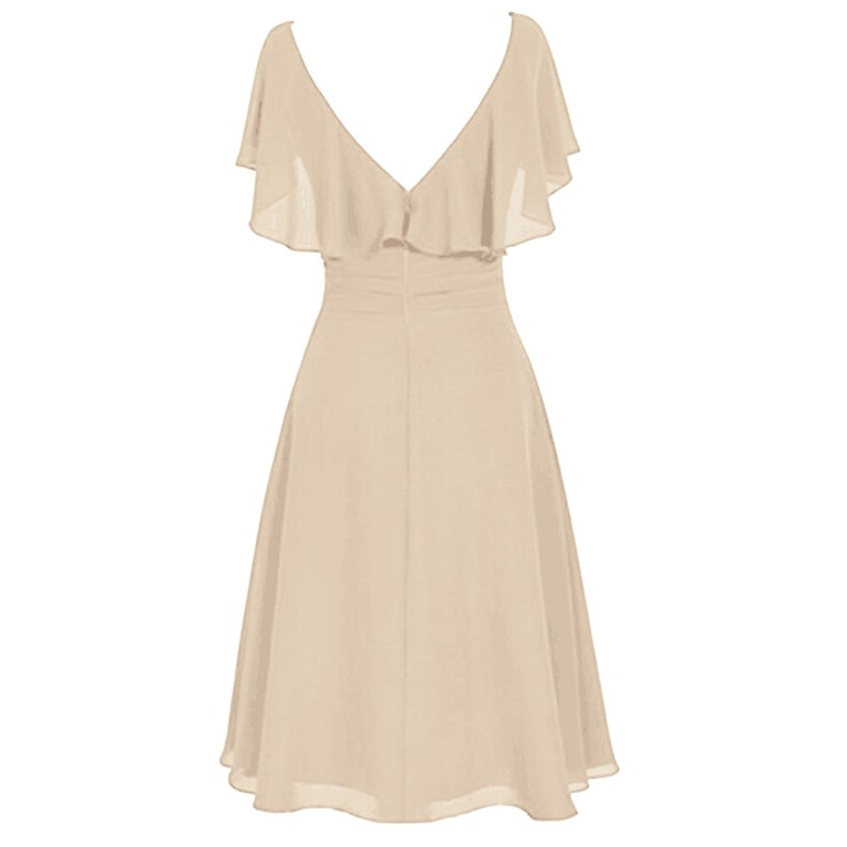 khaki skater dress Skater Dress Khaki Deep V-Neck Long Puff Sleeve A-line Semi-Formal Party Mini Dress For Women 2026