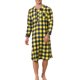 thumbnail image 1 of CAMISA DE NOCHE A CUADROS INSPIRE CHIC PARA HOMBRE, CON CUELLO HENLEY, PANTALONES DE PIJAMA SUELTOS, M AMARILLO AZUL, 1 of 4