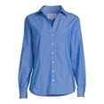 thumbnail image 5 of Blu White Blu Women's Solid Button-Front Shirt, 5 of 5