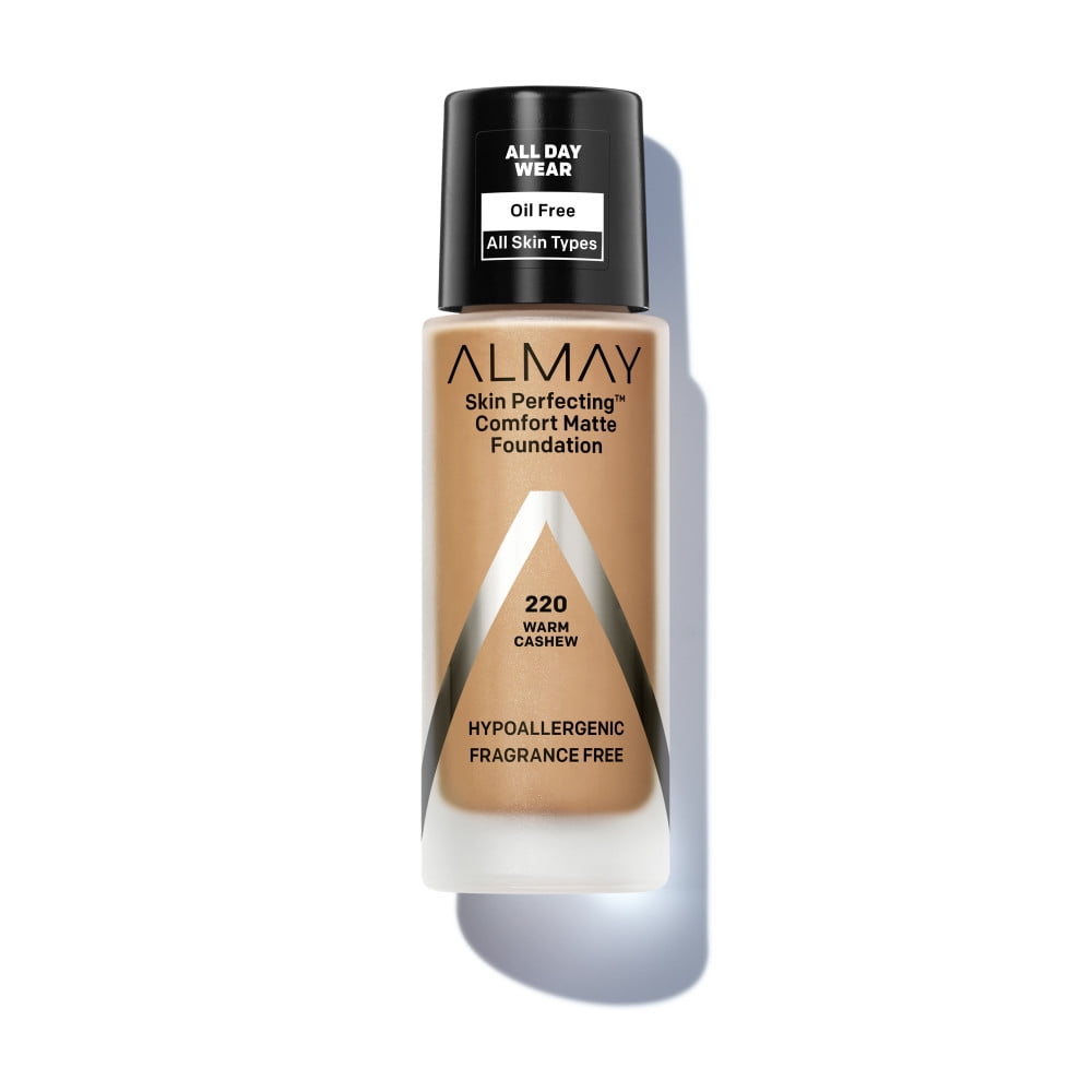 Almay Skin Perfecting Comfort Matte Foundation, Hypoallergenic, Cruelty Free, Fragrance Free