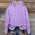 thumbnail image 2 of VISALY Hoodies Pullover Graphic Sweatshirts Lace Hoodie Elegant Pullover Sweatshirt Soft Fleece Oversized Fall Winter Streetwear Mesh Sweaters Pullover Sweater Women Oversized Sweatshirt Purple S, 2 of 3