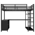 thumbnail image 5 of Bellemave Loft Bed with Desk and Storage, Full Size Loft Bed with Wardrobe and Hanging Rod, Metal Loft Beds Full with Shelves, Noise-Free, Space-Saving, No Box Spring Needed (Full，Black), 5 of 7