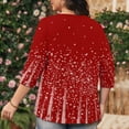 thumbnail image 4 of Mlqidk Plus Size Tunic Tops for Women 4x-5x Womens Plus Size Dressy Tops Button Henley Shirts Plus Size 3/4 Sleeve Tops Floral Print Casual Tshirt 5x Women Plus Size Clothing Red 5XL, 4 of 6