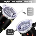 thumbnail image 5 of 40oz Colorful Botanical Mushroom Stainless Steel Flip Straw Tumbler Spill Proof Travel Cup Double Wall Vacuum Insulated Coffee Mug with Top Handle, 5 of 6