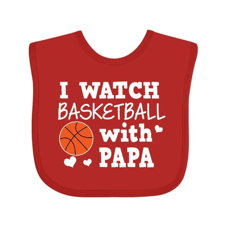

Inktastic I Watch Basketball with Papa Gift Baby Boy Bib