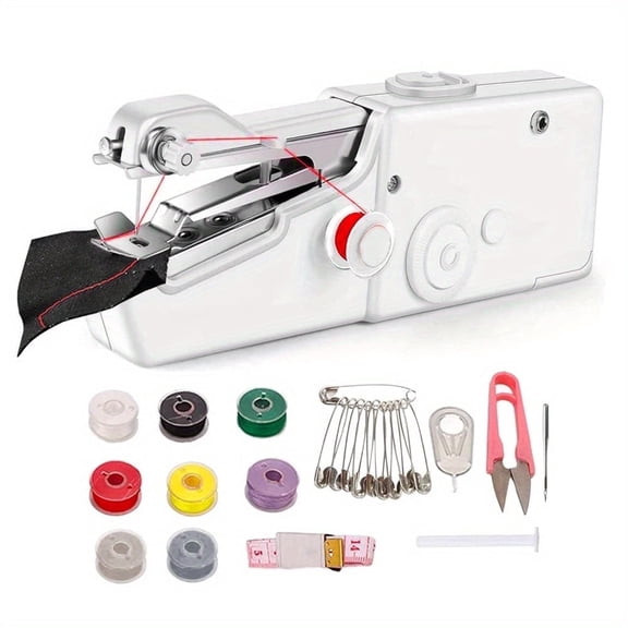 Handheld Sewing Machine, Mini Handheld Sewing Machine for Quick Stitching, Portable Sewing Machine Suitable for Home, Travel and DIY, Electric Handheld Sewing Machine for Beginners